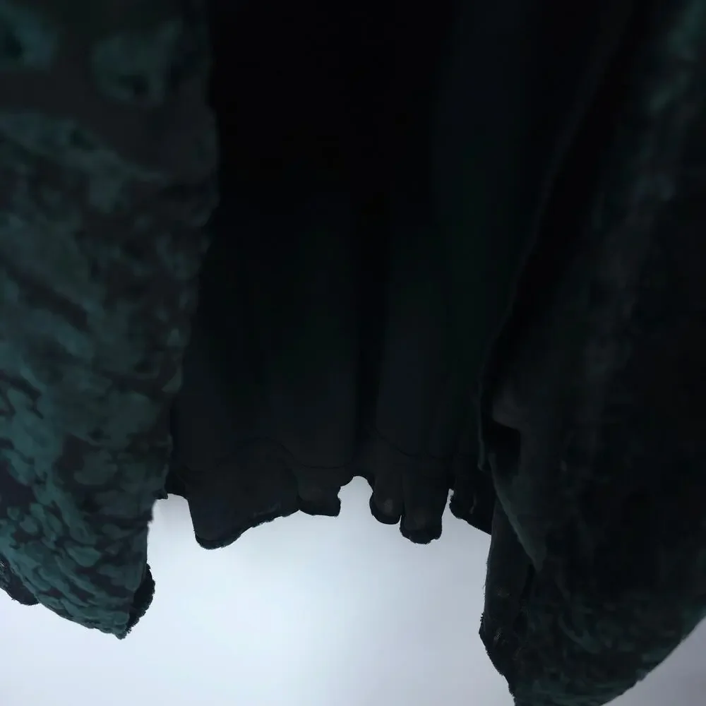 Torrid Green Velvet Burnout Cold Shoulder Skater Dress Size 2 - Picture 9 of 12